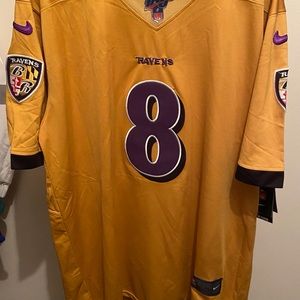 Gold Lamar Jackson Jersey